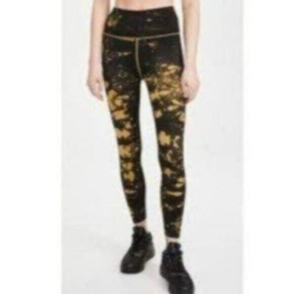 Good American Women's Black Tie Dye Seamless Comfort High Rise Leggings Size XXS